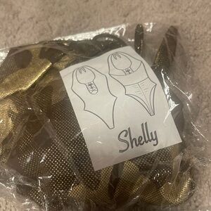 4 small Gold Army Fatigue Print Bartender Bottle Girl Outfits